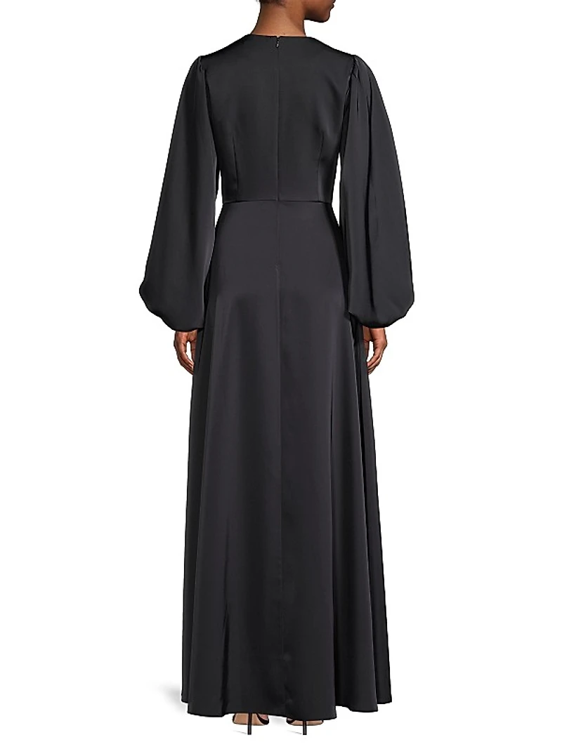 Jenny Balloon-Sleeve Gown
