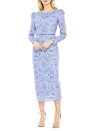 Embellished Sheath Midi-Dress