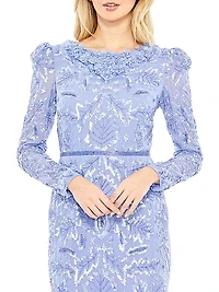 Embellished Sheath Midi-Dress