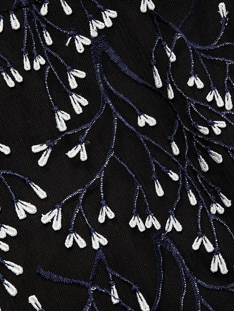 Floral Bead-Embellished Midi-Dress