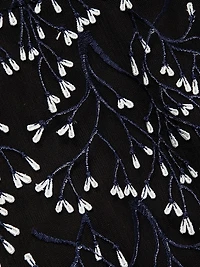 Floral Bead-Embellished Midi-Dress