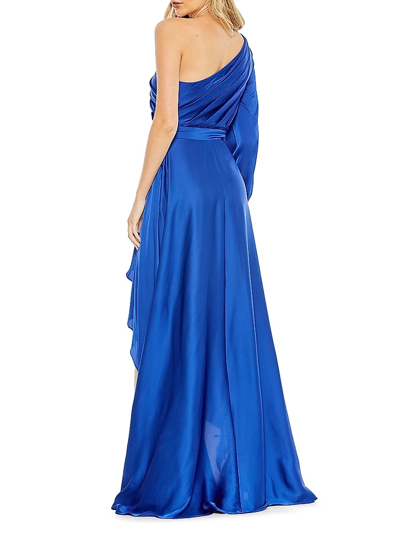 Ieena High-Low One-Shoulder Gown