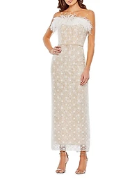 Beaded Lace Sheath Gown