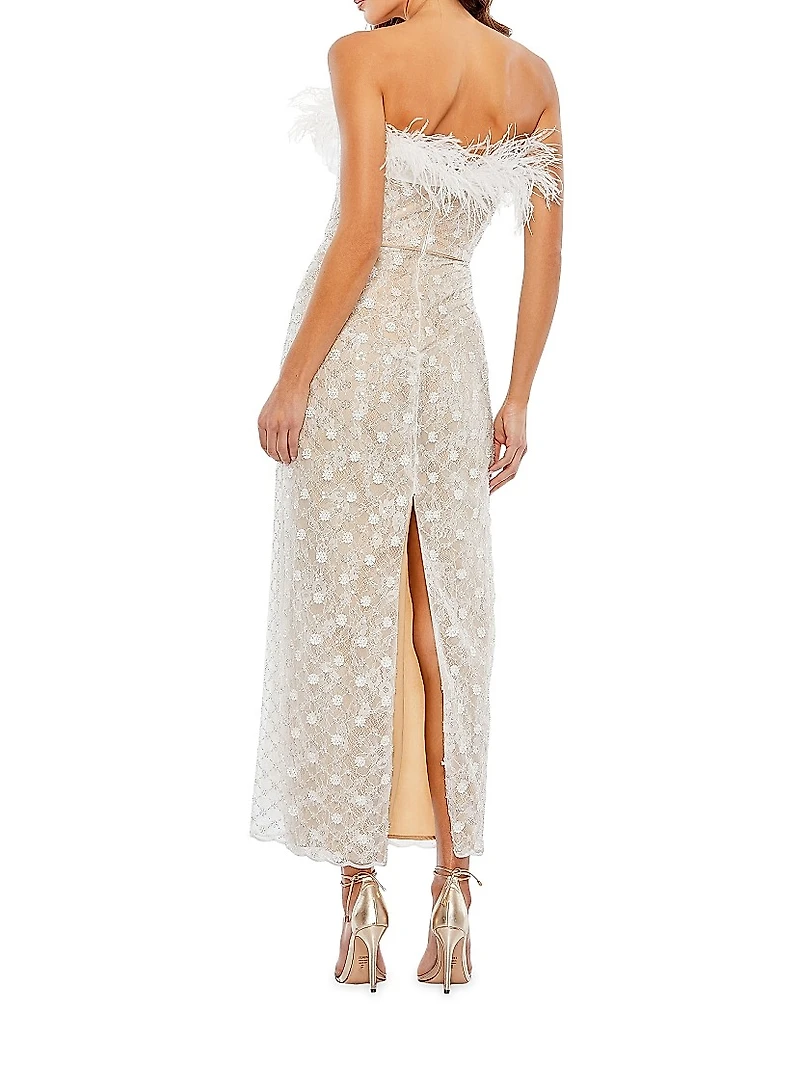 Beaded Lace Sheath Gown