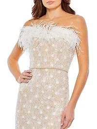Beaded Lace Sheath Gown