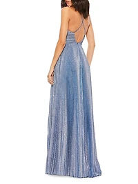 Ieena Pleated Shimmer Gown