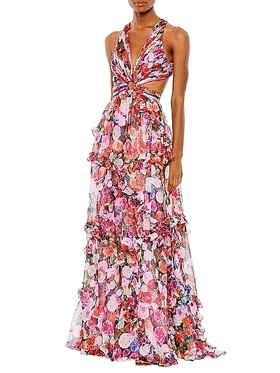 Ieena Floral Cut-Out Gown