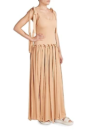 Sleeveless Fringe Maxi Dress