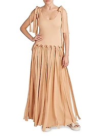 Sleeveless Fringe Maxi Dress