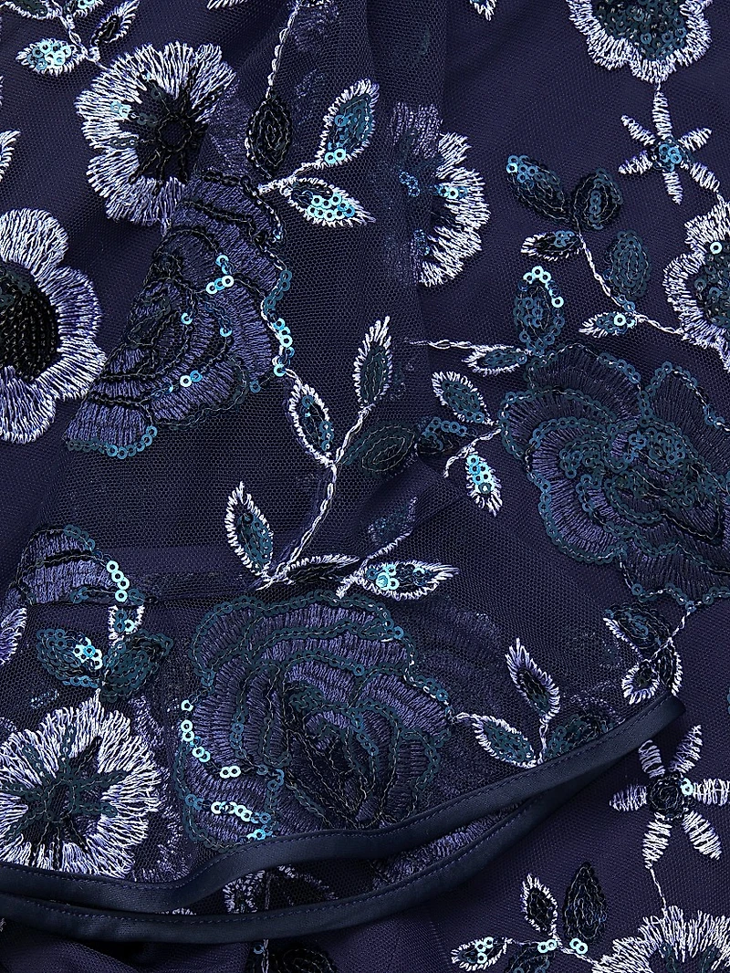 Floral Embellished Sheath Dress