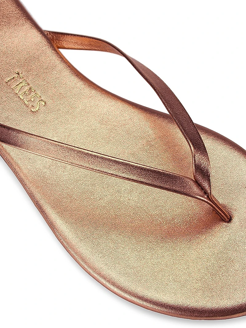 Metallics Leather Flip Flops