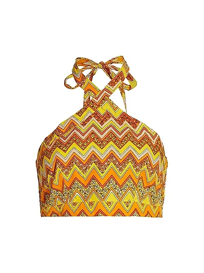 Chevron Cross Body Crop Top