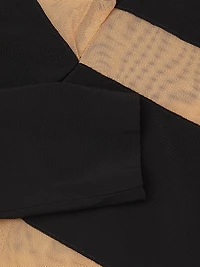 Semi-Sheer Striped Midi-Dress