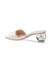 Love Satin Sculptural-Heel Mules
