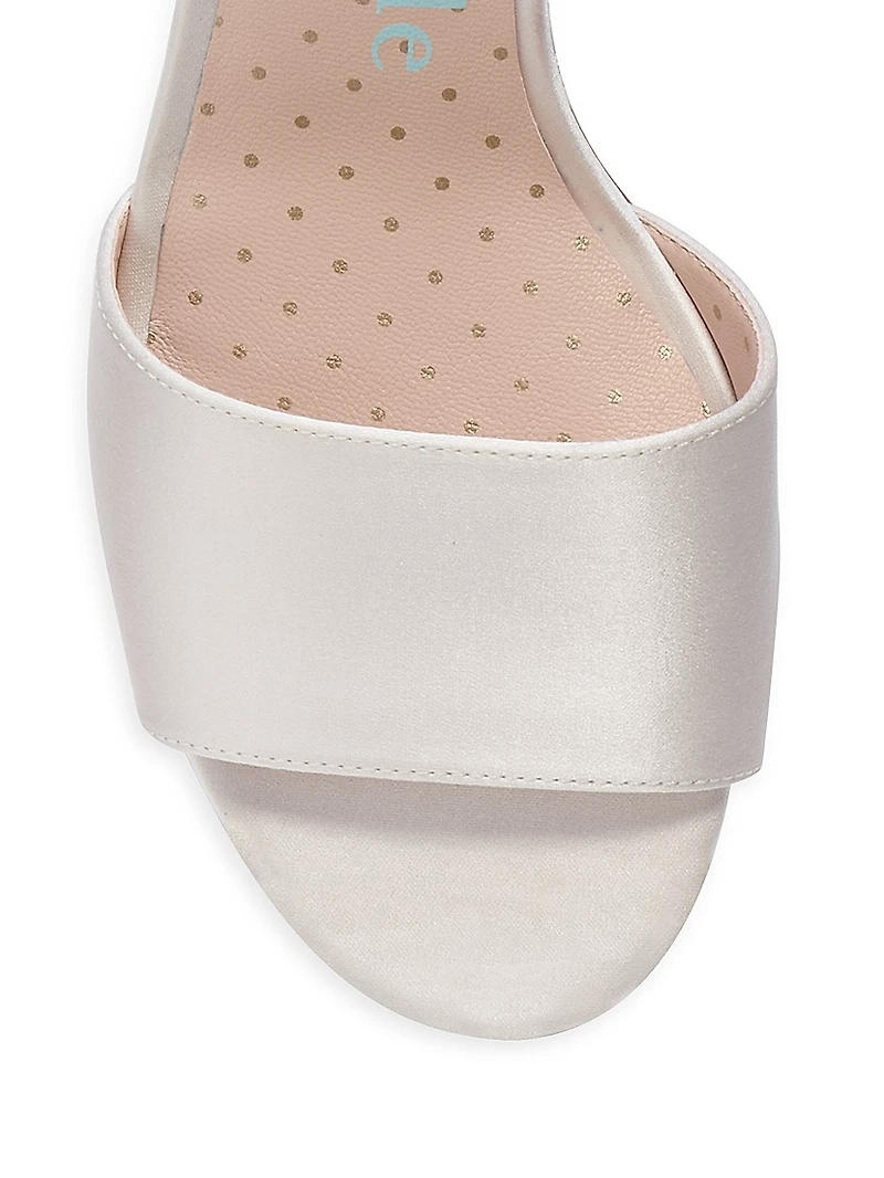 Love Satin Sculptural-Heel Mules