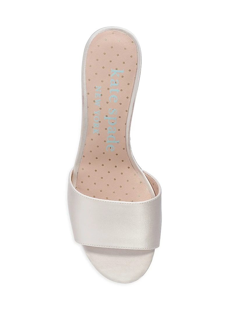 Love Satin Sculptural-Heel Mules
