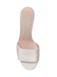 Love Satin Sculptural-Heel Mules