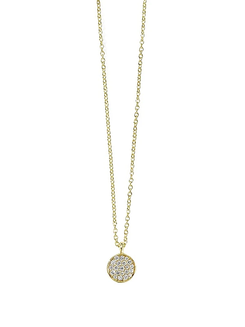 Stardust Mini Flower 18K Green Gold & Diamond Pendant Necklace