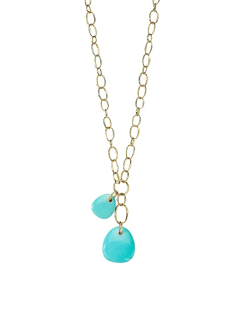 Rock Candy® 18K Yellow Gold & Gemstone Double-Pebble Necklace