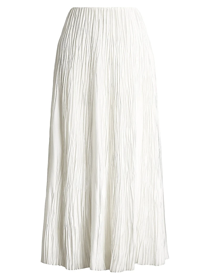 Malone Pleated Satin Skirt