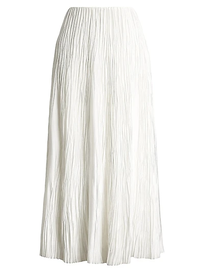 Malone Pleated Satin Skirt