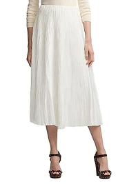 Malone Pleated Satin Skirt