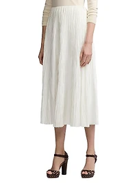 Malone Pleated Satin Skirt