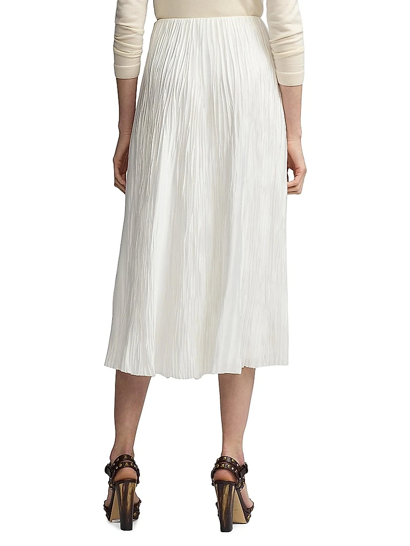 Malone Pleated Satin Skirt