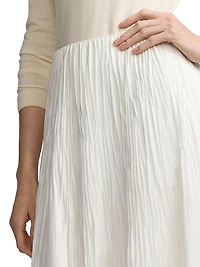 Malone Pleated Satin Skirt