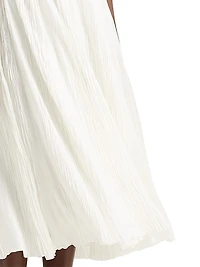 Malone Pleated Satin Skirt