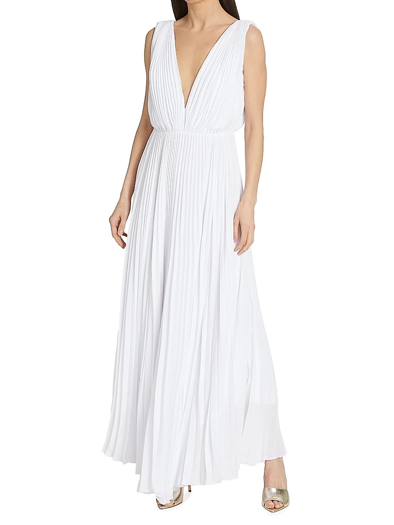 La Capa Plissé Maxi Dress