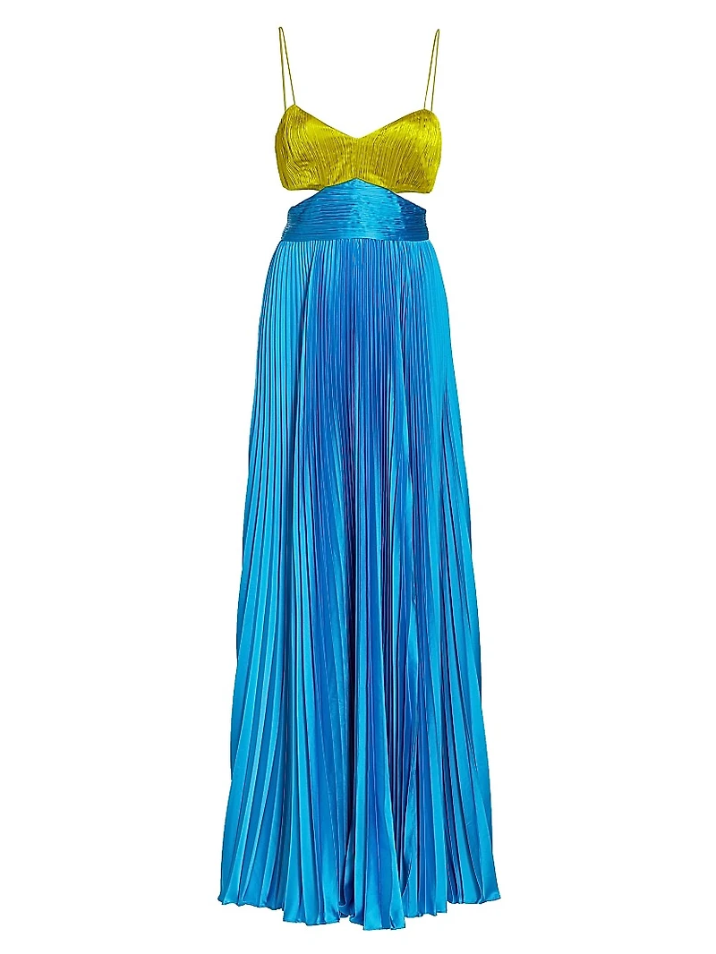Elodie Pleated Cut-Out Gown