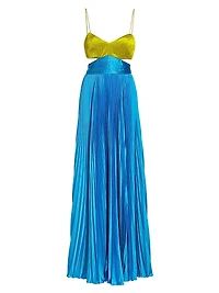 Elodie Pleated Cut-Out Gown