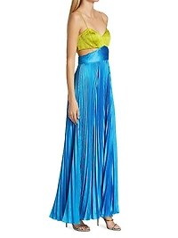 Elodie Pleated Cut-Out Gown