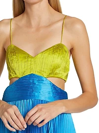 Elodie Pleated Cut-Out Gown