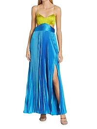 Elodie Pleated Cut-Out Gown
