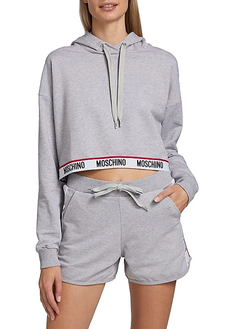 Cropped Core Logo-Hem Hoodie