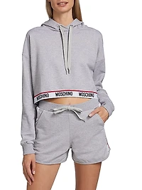 Cropped Core Logo-Hem Hoodie