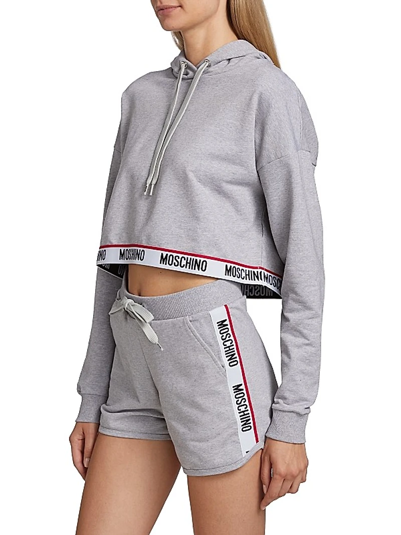 Cropped Core Logo-Hem Hoodie