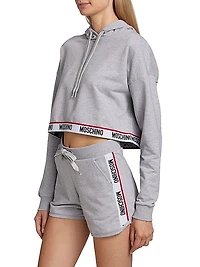 Cropped Core Logo-Hem Hoodie