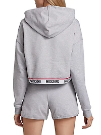 Cropped Core Logo-Hem Hoodie