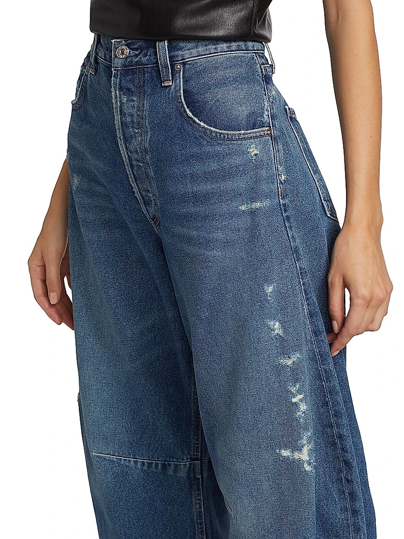 Horseshoe Straight Wide-Leg Jeans