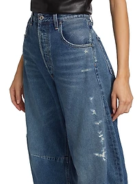 Horseshoe Straight Wide-Leg Jeans