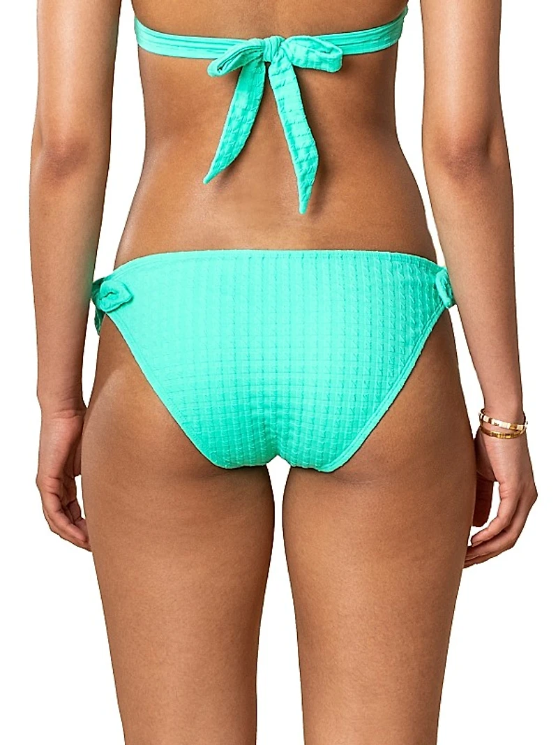 Textured Bow Bikini Bottom