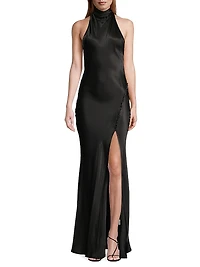 Penelope Satin Halter Gown