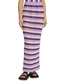 June Striped Pointelle Knit Maxi skirt