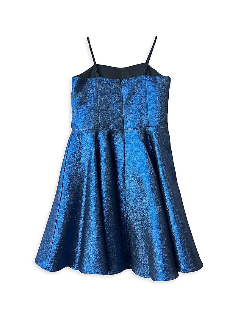 Girl's Fit-&-Flare Satin Dress
