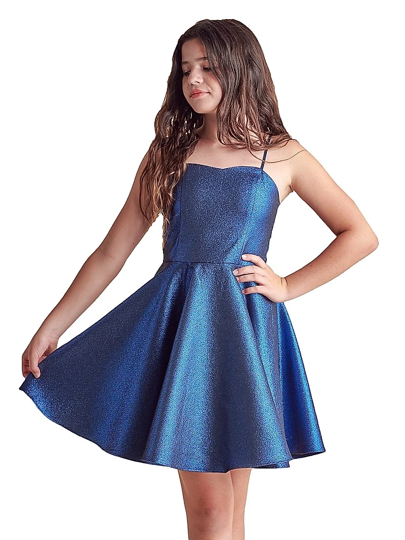 Girl's Fit-&-Flare Satin Dress