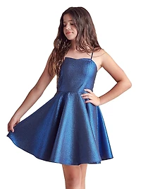 Girl's Fit-&-Flare Satin Dress