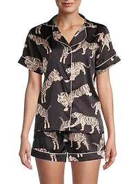 Safari Starry Nights Sierra Tiger-Print 2-Piece Pajama Set
